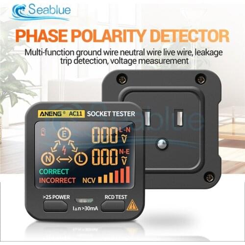AC11 Multifunction Digital Smart Socket Tester Voltage Test Socket Detector US/EU Plug Ground Zero Line Phase Check Rcd NCV Test