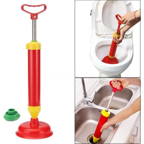 Powerful Bathroom Blocked Toilet Sink Multi Drain Buster Plunger W/2 Suckers for Sink Cleaning Tool