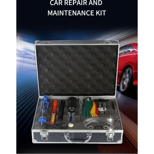 Car quick repair and maintenance kit, oil product comparison, brake oil detection pen, brake pad thickness, tire tread ruler
