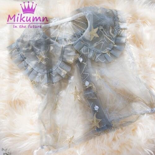 Japanese Style Sweet Princess Mesh Embroidery False Fake Collar Women Cute Lace Peter Pan Collar Detachable Fake Collar