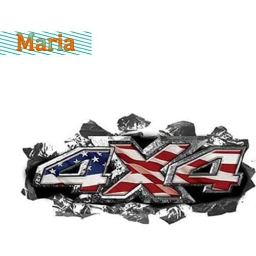 Weston Ink 4x4 Truck Decal with Perforated Metal (American Flag) Car/truck/MacBook/laptop and Aders Auto Parts