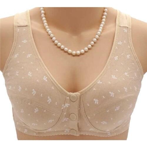 2021 New Products Female Thin Nursing Bras Women Middle-aged And Elderly Front Buckle Vest-style Comfortable Underwear
