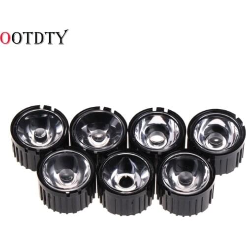 OOTDTY 10 Pcs 5/15/30/45/60/90/120 Degree Lens Reflector Collimator w/ Holder For 1-5W LED