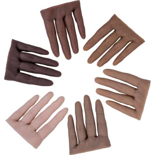 Silicone Nail Art Flexible Training Fake Hand Model Display Hand Manicure Mold Simulation Fake Hand For DIY Nails Practice
