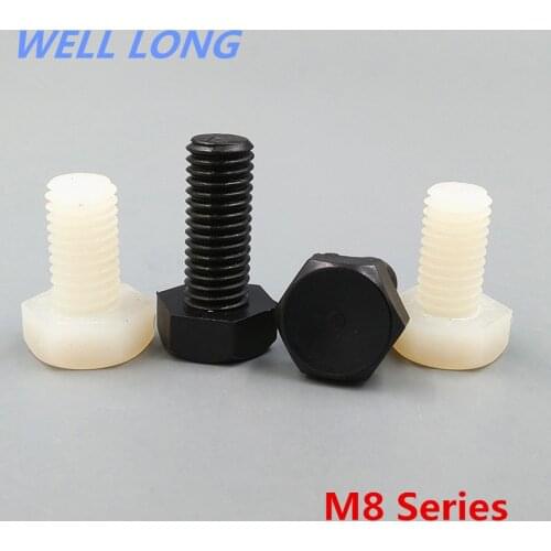Hexagonal Nylon Screw Bolt White Plastic Screw Hexagon Bolt Plastic Screw, M8 Series