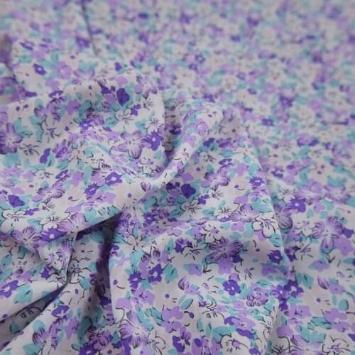 50*150cm Fresh And Beautiful Pink Purple Floral Hibiscus Satin Chiffon Fabric Dress Shirt Girl Clothing Handmade DIY Fabric