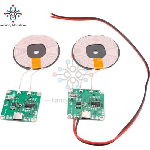 20W 0-8MM 0-10MM High Power 5V 12V Fast Charging Wireless Charger Transmitter Module Type-c USB + Coil For Car Phone Battery