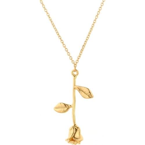 Europe And The United States Jewelry Stereo Rose Pendant Female Necklace Girlfriend On Valentines Day Gift