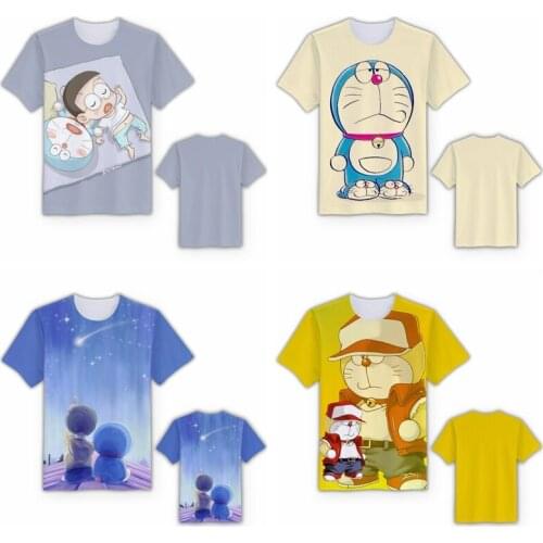 2019 1PCS Doraemon Series Fashion Anime T-Shirts Casual shirt Short Sleeve Summer Customized T-shirt Unisex New cool