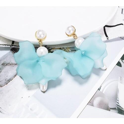 2019 Fashion colorful Resin Flower Long Earrings Bohemia Handmade Petal Dangle Earrings For Women ZA Jewelry Gift