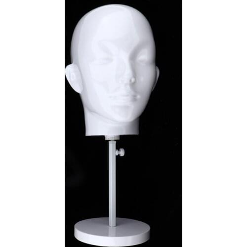 21 Inches Mannequin Head Model Stand Mannequin Manikin Wig Glasses Hat Display Holder with Mount Hole