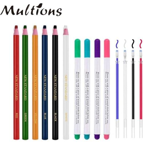 21Pcs Fabric Marker Pen Kits Heat Erasable Pen&Temporary Marker Water Erasable Pen& Sewing Chalk DIY Tailoring Accessories