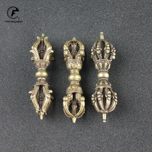 3 style Copper Buddhism Dorje Cross Vajry Pestle Vintage Crafts Ornaments Tea Pet Desk Decoration Home Decor Accessories Gift