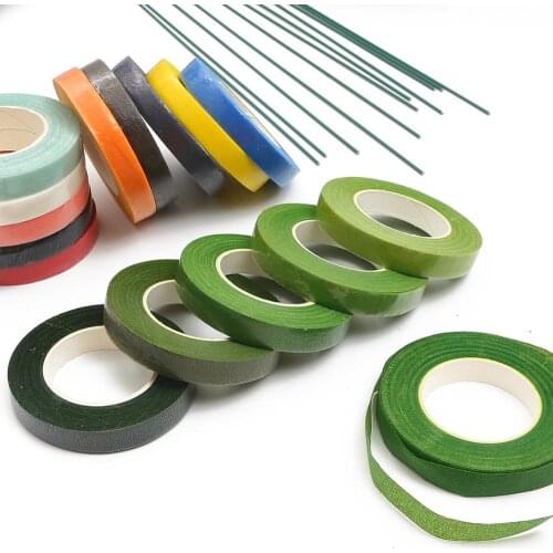30 Yard 12MM Floral Stem Tape Corsages Buttonhole Artificial Flower Stamen Wrap Florist Green Tapes Nylon Flower Supplies