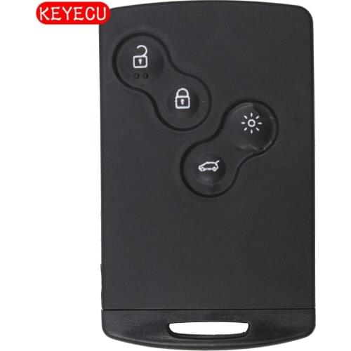 Keyecu 4 Button Smart Key Card Remote Key Shell Case Fob for Renault Laguna Megane 2009-2012