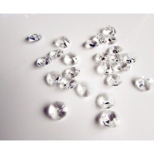 4800pcs/lot 10mm in 2 holes glass crystal octagon loose beads chandelier crystal beads