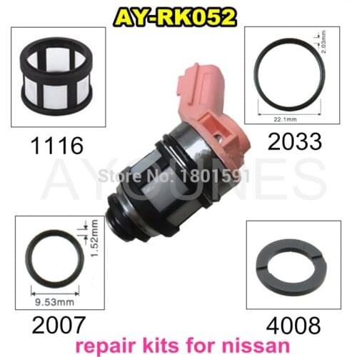 Auto parts fuel injector repair kits for fuel injection 16600-9S200 16600-1B000 for Nissan JS23-4 Repalce parts(AY-RK052)