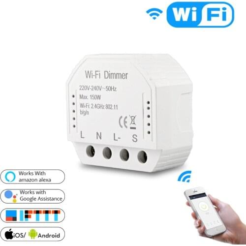 Smart WiFi LED Light Dimmer Switch Smart Life Controller / Yours APP Remote Control Works with Alexa Eco Google 1/2 Shape Switch