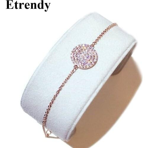 Fine Quality Zircon Charm Bracelets For Women Bijoux New Fashion Jewelry Delicate Simple Thin Bracelet Cute Gift