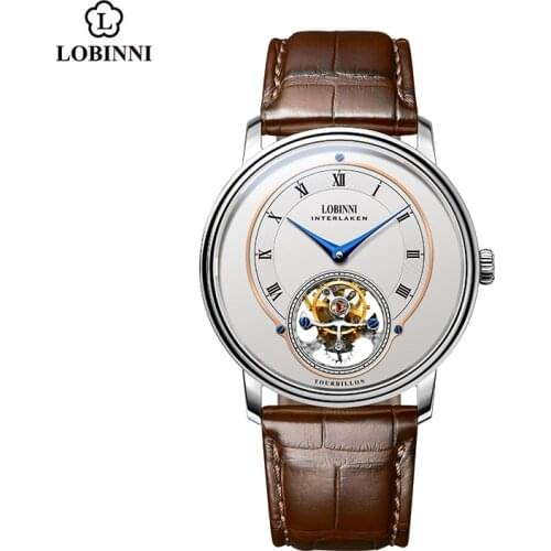 Switzerland Lobinni Luxury Brand Tourbillon Mechanical Watch For Men Skeleton Watch Mens Business reloj hombre Waterproof 8882