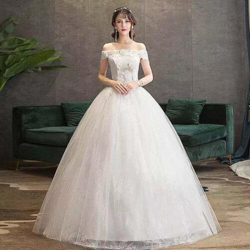 Floral Print Wedding Dress Empire Short Sleeves Elegant Floor-Length New Lace Up Tulle Plus Size Wedding Gowns For Women G262