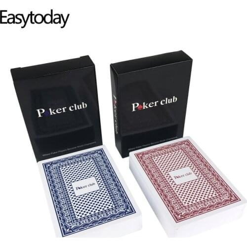 Easytoday 10Pcs/set PVC Poker Smooth Waterproof Baccarat Plastic Playing Cards Texas Hold'em Club Card Board Game 2.48*3.46 Inch