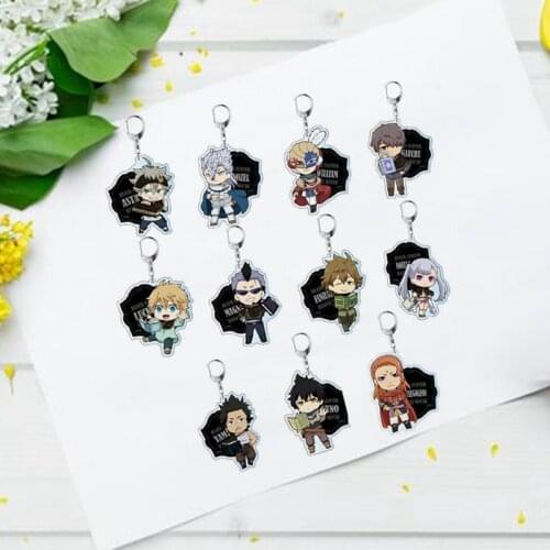 Black Clover Action Figure Anime Acrylic Asta Yuno Noell Silva Yami Sukehiro Swing Keychain Pendant Christmas Gifts