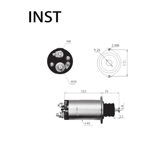ELECTROMAGNETIC SWTICH SOLENOID FOR 24V 5.5KW 0471003510 166 2334399207 SSK3395FX SSK3395HE KD0471003510 STK8750WD