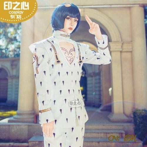 Cosplaydiy JoJos Bizarre Adventure: Golden Wind Bruno Bucciarati Cosplay Costume White Uniform Suit Custom Made L320