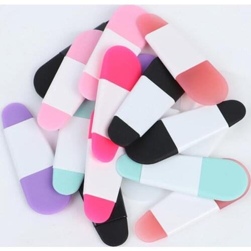 Colorful Spatula Curved Scoop Silicone Reusable Makeup Mask Eye Cream Spoon Stick Mini Make Up Face Beauty Tool Kits Cosmetic