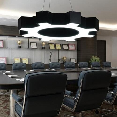L Creative Hollow LED Gear Hanging Light Iron Office Lighting Internet Cafe Modeling Light Gym Innovation Lamp LED Creative