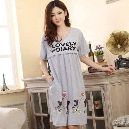 Fashionable 2017 Summer Cute Cartoon Bear Maternity Sleep & Lounge Pajamas Home Clothing For Pregnant Women
