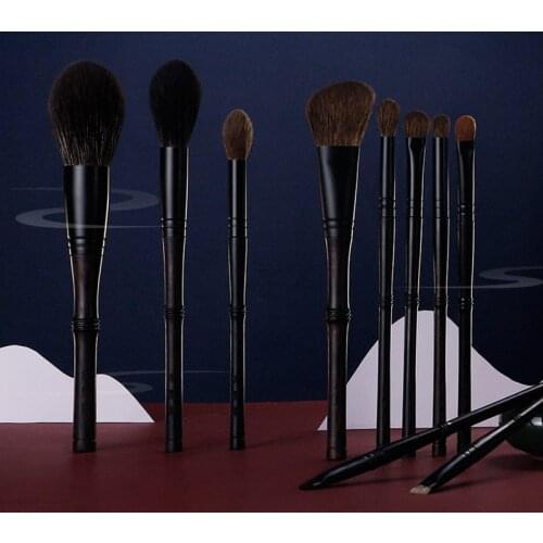 My Destiny New Year Ebony Black Brush Set - 10-Pieces Luxury Ebony Wood & Top quality Natural Hair Beauty Makeup Tools