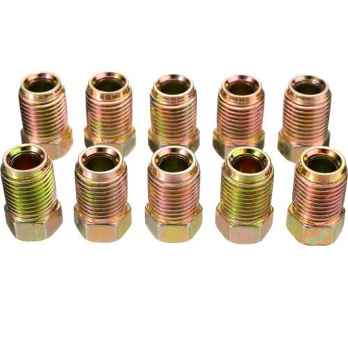 2019 New 10pcs/set 10mm x 1mm Male Short Brake Pipe Screw Nuts For 3/16" Metric Pipe Durable Nuts Bolts