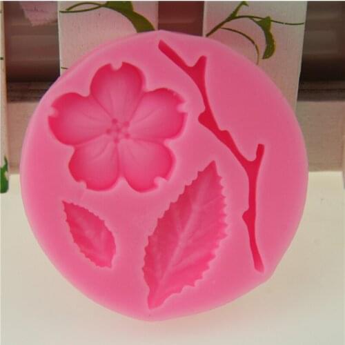 New Soap Chocolate Stencils 1PC Peach Blossom Shape Fondant Moulds Silicone Kitchen Pastry Baking Tools Silicone FormsCake Mold