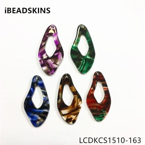 New arrival! 45X23mm 50pcs/lot acetic acid imitate marble stripe drop-shape charms for earring/Jewelry DIY(As shown)