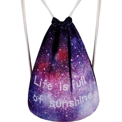 New Arrival Starry Sky Printing Backpacks for Teenage Girls Preppy Style Children School Bag Kids Drawstring Bags High-quality