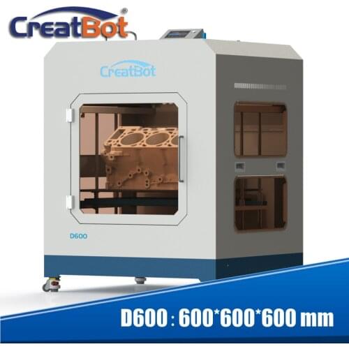 Creatbot full-closed metal framework single extruder drag chain system near way feeding 3.0 mm 600*600*600 mm D600 3d printer DG