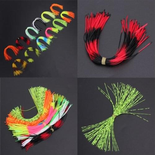 Bundles Silicone Legs Barred Color Flake Squid Lure Thread Soft Worm Body Fly Tying Legs Materials Rubber String Flies Baits
