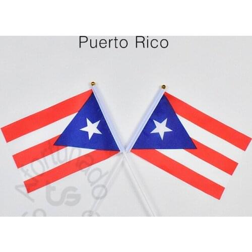 Puerto Rico 14*21cm flag Banner meet Parade party hand waving National flag Home Decoration flag banner