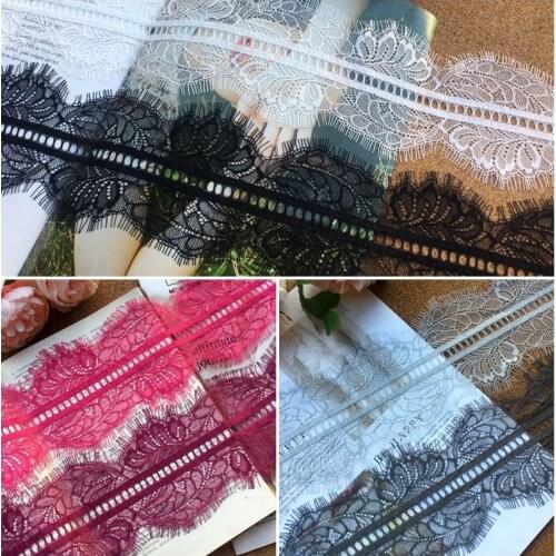 3Meter White Black Eyelash Mesh Sewing Lace Trim For Wedding Dress Lace Ribbon Diy Decoration Crafts Clothing Accessories