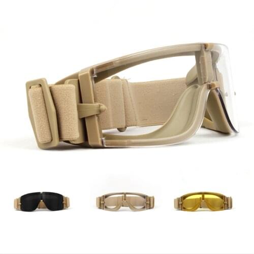 Outdoor 3 Lens Army Airsoft Paintball Motorcycle Windproof Wargame Glasses Tactical Goggles Military Shooting Sunglasses