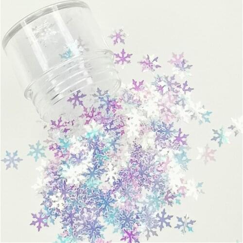 Pailletten Ultrathin 8mm Transparent White Color Snowflake Sequins Paillettes Nail Craft Christmas Glitter Decorati Confetti 8g