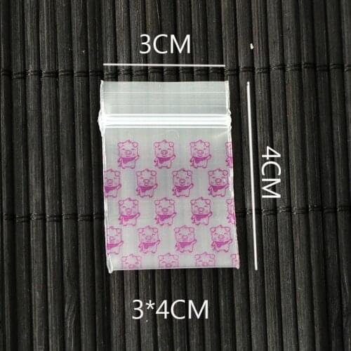 High Quality 300pcs/lot 3x4cm Ziplock Zip Zipped Lock Reclosable Plastic Bag Clear Poly Bags Mini Jewelry Packaging Bag