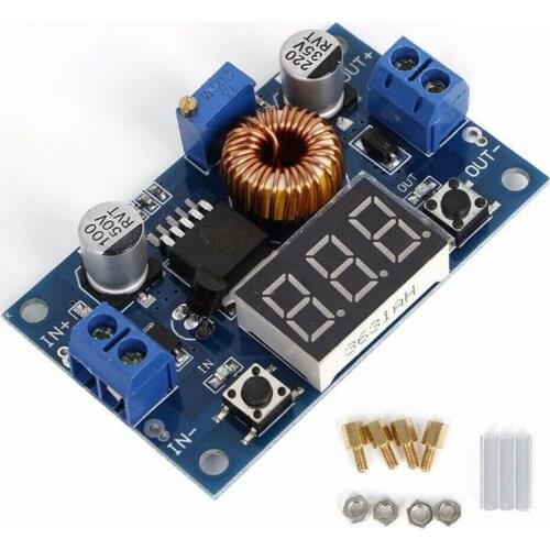 XL4015 5A DC Buck Step-down Adjustable Voltage Power Converter w/ LED Voltmeter