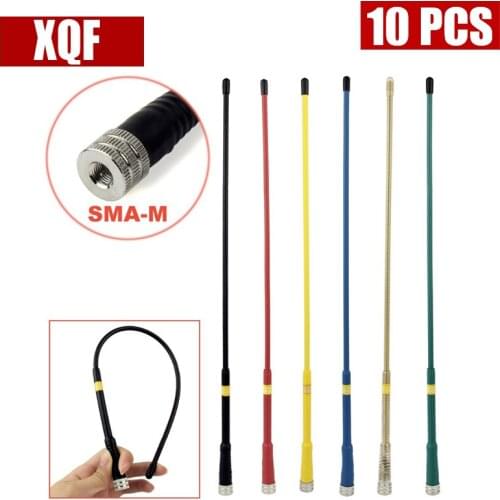 XQF 10PCS Fp405 dual band 144/430mhz VHF/UHF YAESU handset high gain soft antenna sma-m