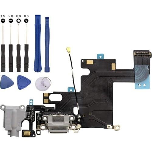 Charging USB Dock Port Flex Cable with Microphone Headphone Audio Jack for iPhone 6 6s 6Plus 6s Plus with screwdriver kit