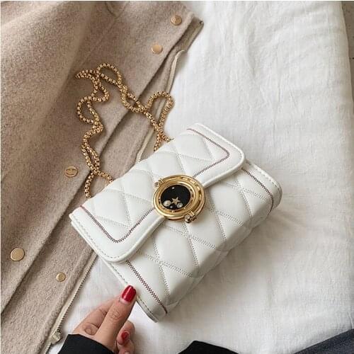Yangqi small bag female 2019 fall new Shishanglingge embroidered line small package texture chain oblique satchel