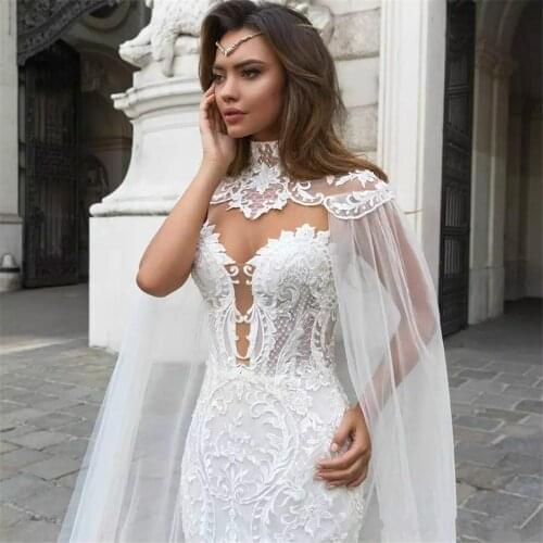 Smileve 2019 Mermaid/Trumpet Lace Wedding Dresses for Women Sleeveless Strapless Lace Appliques Sexy Backless Dress Custom made