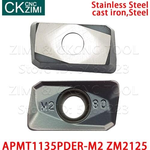 10PCS APMT1135PDER-M2 ZM2125 Milling Cutter Carbide Inserts Milling Machine Tool Bench top CNC tools milling cutter lathe proces
